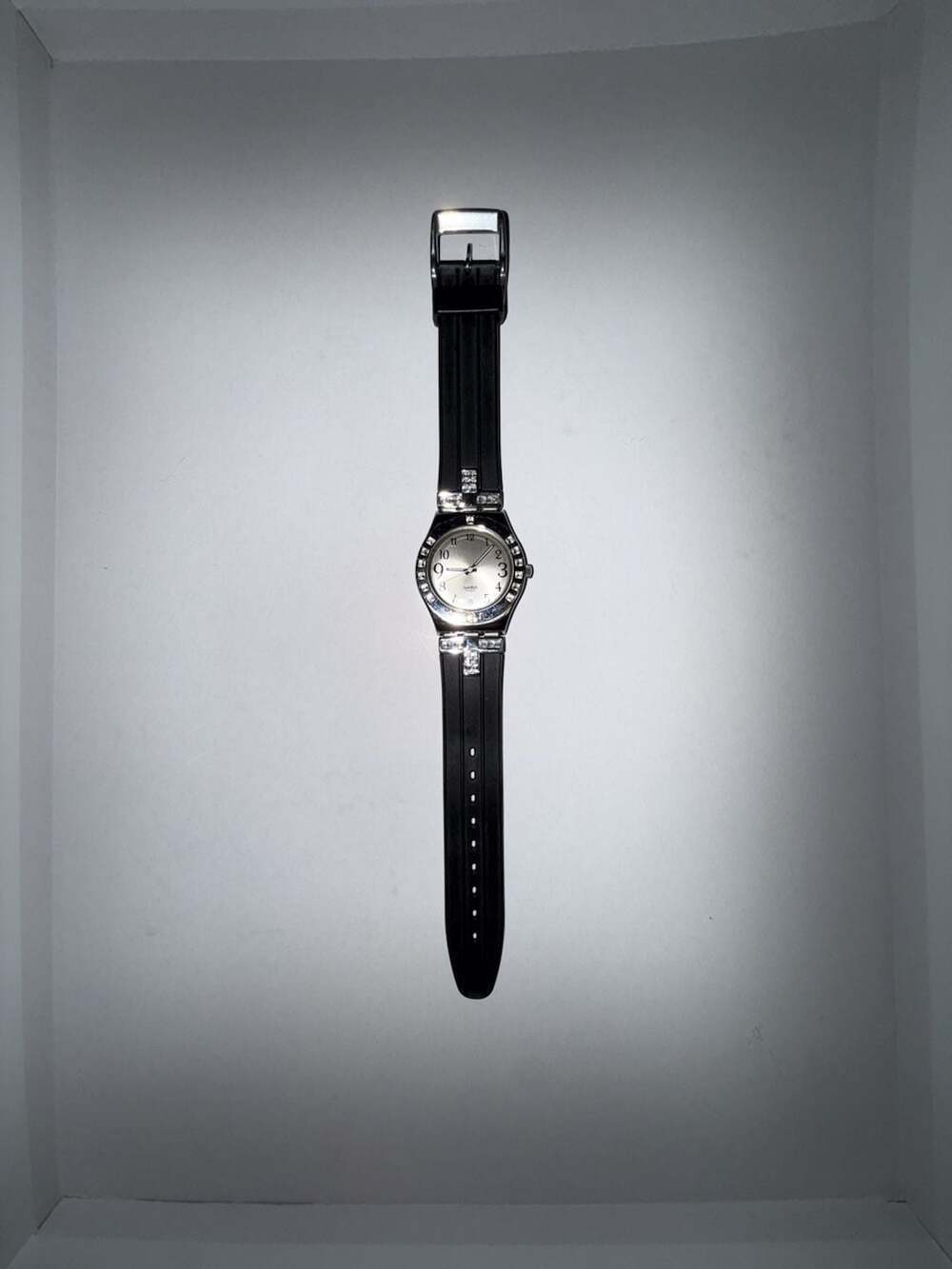 Swatch Irony Medium Fancy Me Black Crystal Dial Watch YLS430G